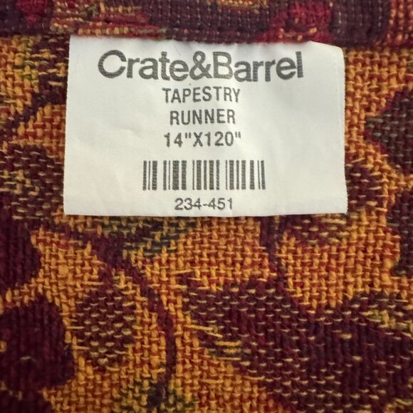 Crate & Barrel Thanksgiving Tapestry Table Runner 14 x120 - Picture 4 of 4